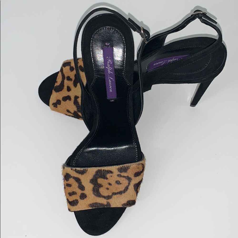 Ralph Lauren Purple Label Black and Leopard Pony Hair Size 8.5 38 1/2 - Picture 5 of 8